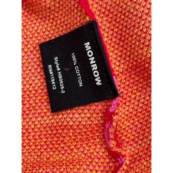 Monrow Sunset Striped Shorts Knit Elastic Waist Pull on Size Large NWT - Picture 6 of 8